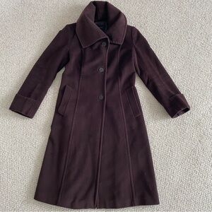 Hilary Radley Dark Brown Wool Blend Women’s Coat Size 6
